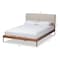Baxton Studio Aveneil Beige Upholstered Walnut Finished King Size Platform Bed 149-8776 - alternate 4